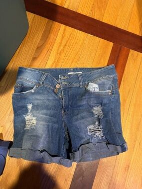 Distressed Blue Denim Women’s Shorts